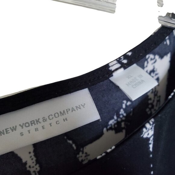 New York & Co. Silky Feel Black White XL Dress - Picture 12 of 13